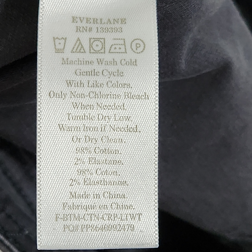 SOLD 🌟 Everlane Black The Lightweight Wide-Leg Crop Chino Pants Size 0 - Picture 14 of 16